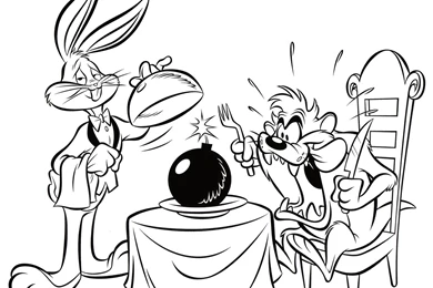 BUGS BUNNY & TASMANIAN DEVIL BOMB BLACK Looney Tunes Wallpapers ...