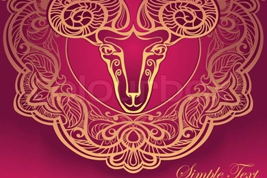 Golden Ram. Horoscope. Decorative Background. Aries.Aries Gold On ...