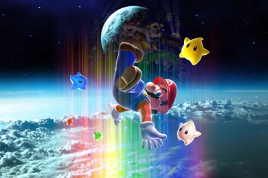 Falling mario star super mario galaxy wii wallpaper.jpg