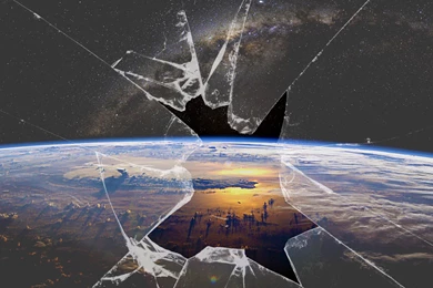 The View Of The Earth Through The Broken Glass Wallpapers And ...
