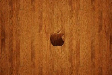 Computer Brand HD Apple Logo On Parquet Wood Floor Wallpapers For ...