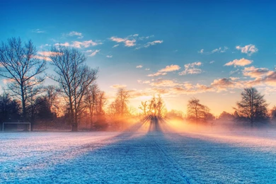 HD Beautiful Sunrise In The Winter Season Wallpapers PC Full Size ...