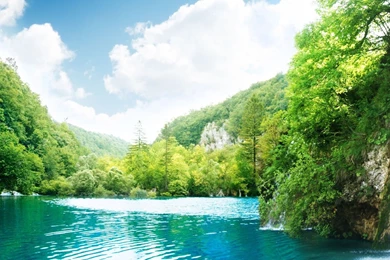 Download Wallpapers 2048x2048 Falls, Jungle, Rock, Break, Greens ...