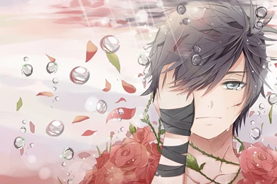 Sad Boy Covered In Roses Wallpapers   Anime Wallpapers