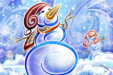 Abstract Winter Snowman Wallpapers