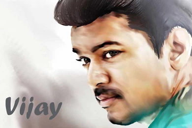 Actor Vijay Oil Painting Hd Wallpapers