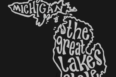 Michigan The Great Lakes State   Black Backgrounds   8x10 ...