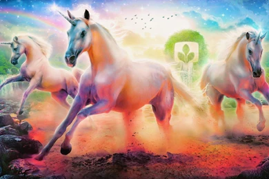 Download Wallpapers 3840x2160 Unicorns, Horse, Rainbow, Emblem ...