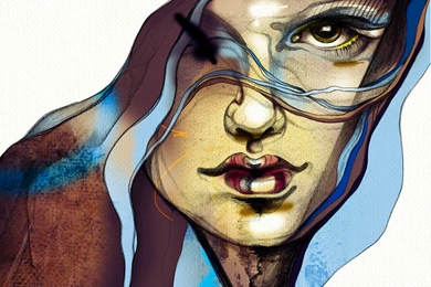 Water Color Painting Girl iPad Wallpapers Download