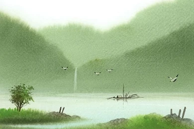 Peaceful Rural Scene Landscapes Painting Wallpapers 29 Wallcoo.net