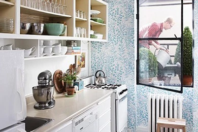 Kitchen Update Ideas: Blue & White Wallpapers