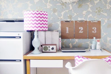 Before & After: Viv's Home Office Wallpapers Makeover — Ish & Chi ...