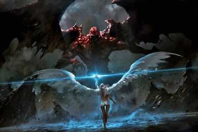 Wallpapers Angel Vs Horrible Diablo   1440 X 1080   Fantasy Fairy ...