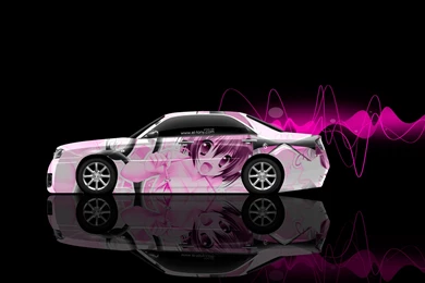 4K Nissan Cedric JDM Tuning Side Anime Girl Aerography Car 2015 ...