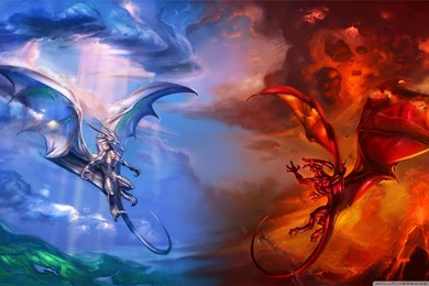Wallpapers Fire And Ice Dragon Vs Hd High Definition 2560x1600 ...