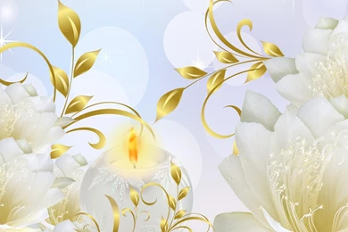 Justpict.com Gold Flowers Wallpapers