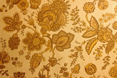 Los Robles Mobile Park: Retro Harvest Gold Floral Wallpapers ...