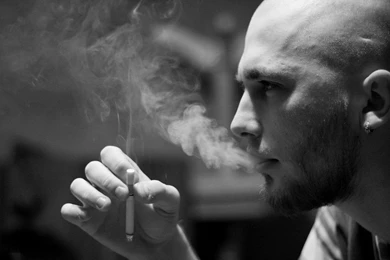 Smoking Men Grayscale Cigarettes