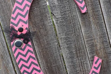 Painted Chevron Monogram Letter   The Happy Scraps