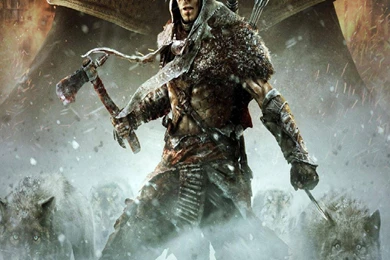 ASSASSIN AND WOLVES WALLPAPER   (