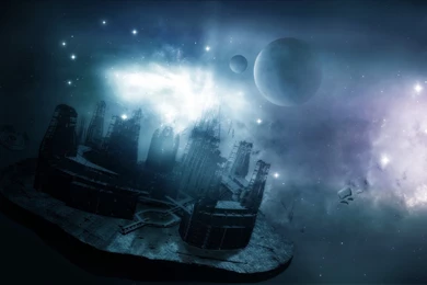 Floating City In Space