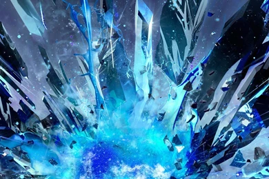 Blue Crystal Explosion Wallpapers   3D Wallpapers
