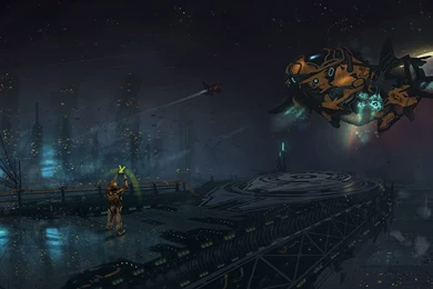 Aircraft Landing Space People City Spaceship Spacecraft Futuristic ...