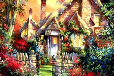 Houses Floral House Colorful Home Free Desktop Wallpapers ~ Houses ...