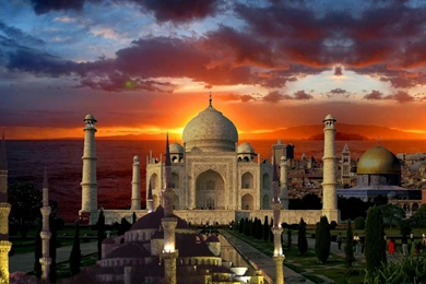 Monuments: Taj Mahal Color Monuments India Sky HD Wallpapers For ...