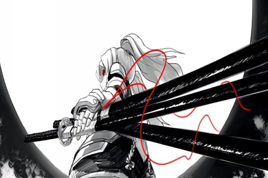 GIRL WITH KATANA WALLPAPER   (