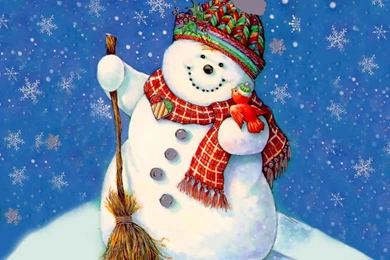Christmas Snow Man Hd Wallpapers