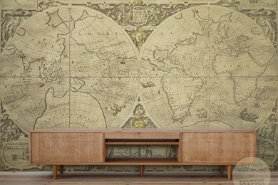 Vintage World Map"   Wall Mural By PIXERS   Eclectic   Wallpapers ...