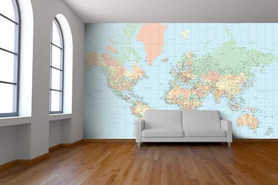 Pastel World Map Wallpapers Wall Mural From Watts London