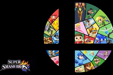 I Made A Stained Glass SSB4 Wallpaper. : Smashbros