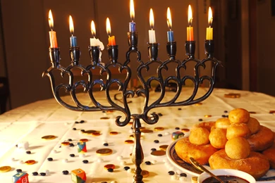 HANUKKAH Jewish Festival Holiday Candelabrum Candle Menorah ...