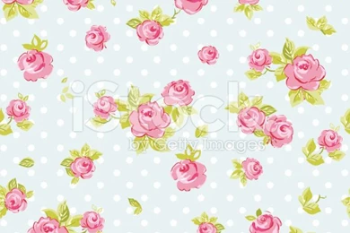 Seamless Blue And Cream Wallpapers With Pink Roses Stock Vector Art ...