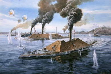Wallpapers Painting Art Ships Fredericksburg At Trent's Reach Army ...