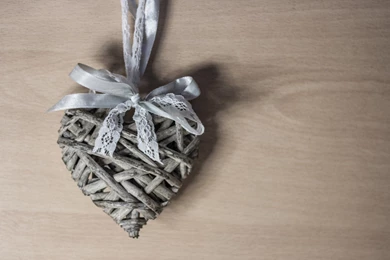 Heart, Ribbon, Lovely, Wooden, Shadow, Wallpapers