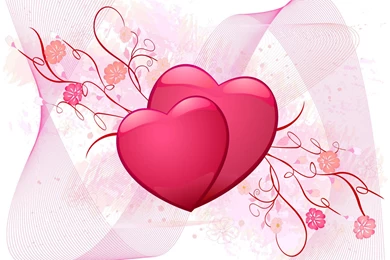 Happy Valentine Day Wallpapers Of Two Pink Heart Love