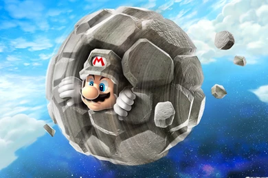 Download Wallpapers 3840x2160 Mario, Stone, Super Mario Galaxy 2 4K ...