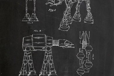 Star Wars ATAT Walker Patent Print On Chalkboard Backgrounds ...