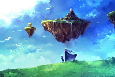 Fantasy Art Temples Artwork Floating Island Scene Wallpapers ...