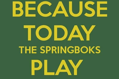 BECAUSE TODAY THE SPRINGBOKS PLAY RUGBY! Poster
