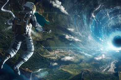 Download Astronaut Meets The World's End HD Wallpapers For 2880 X ...