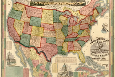 United States 1875   Wall Map Mural