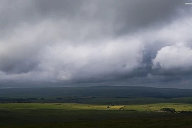 Beautiful Green Field In The Cloudy Sky Wallpapers