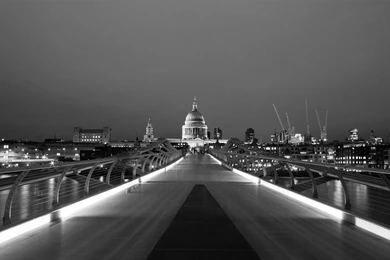 Travel & World Black And White Millennium Bridge London Wallpapers ...