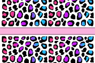 Rainbow Leopard Animal Print Wallpapers Border Wall Decals Girls ...