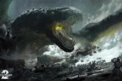 Game Guild Wars 2 Monster Battle Fantasy Warrior Dragon Wallpapers ...