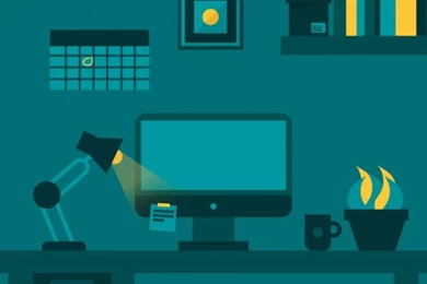 Retro Wallpapers Office Space Flat Design Vector